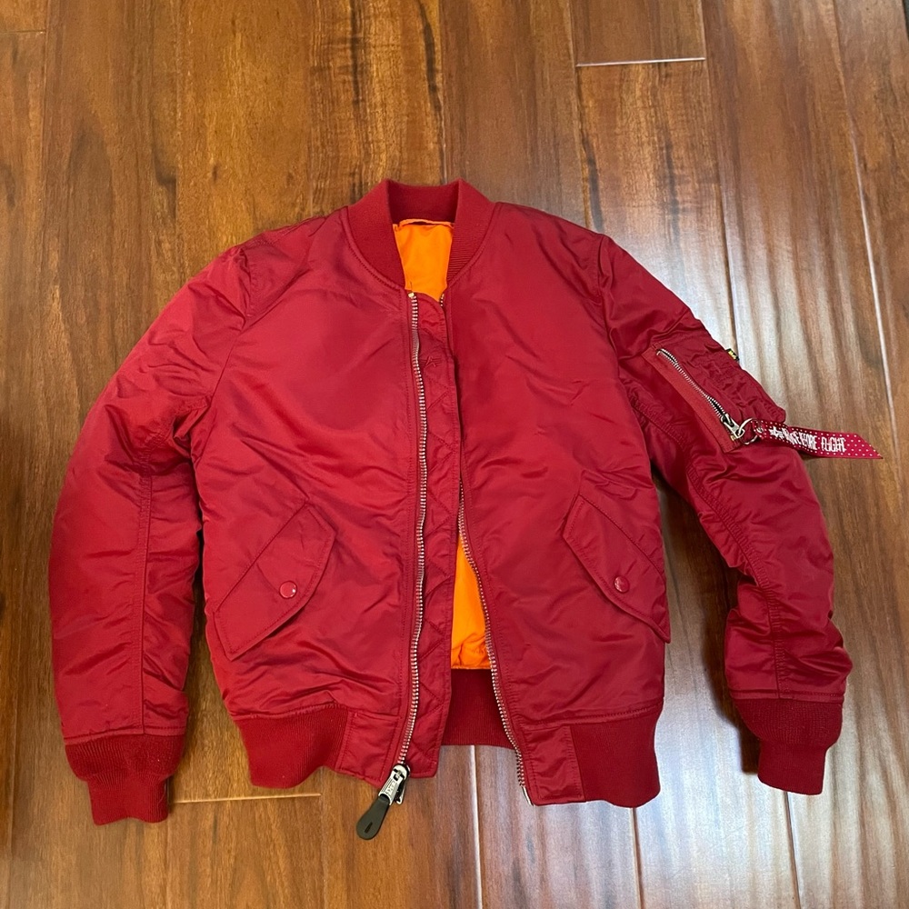 Alpha Industries Red Bomber Jacket